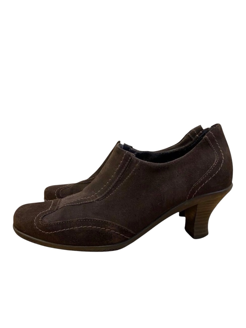 Brown Suede La Canadienne Womens Slip-On Heeled Shoes Size 6.5 waterproof Canada